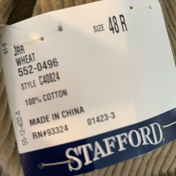 Stafford 48R tan cotton blazer. NWT! - Picture 4 of 8